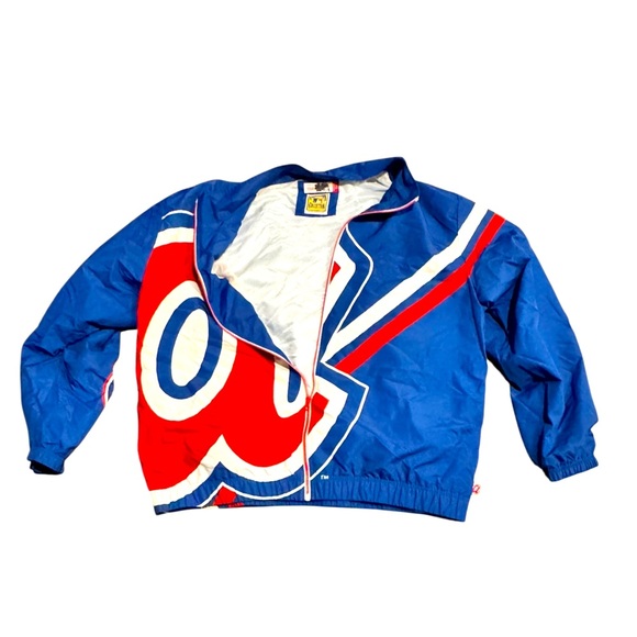 Mitchell & Ness Men’s 3XL Atlanta Braves MLB Windbreaker Jacket – Navy/Red Team - Picture 4 of 10